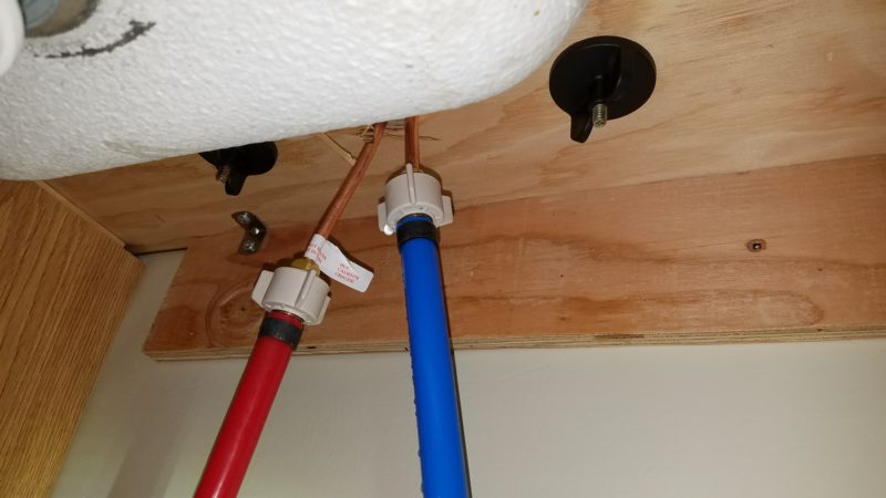 location of water lines to kitchen sink